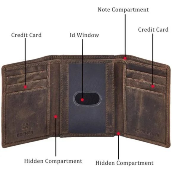 New Real Leather Wallet for Men Moss Green - Picture 4 of 7